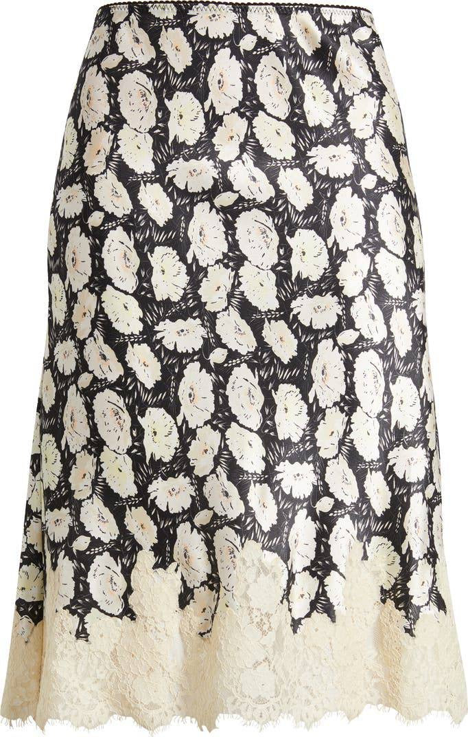 DN Loure Lace Camisole Top | Elowette Floral Lace Hem Silk Midi Skirt | Set