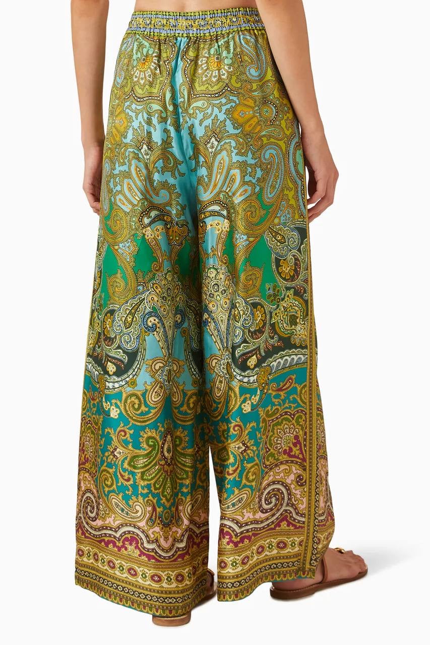 ALM Clemenza Spliced Crop Silk Blouse | Pants | Set