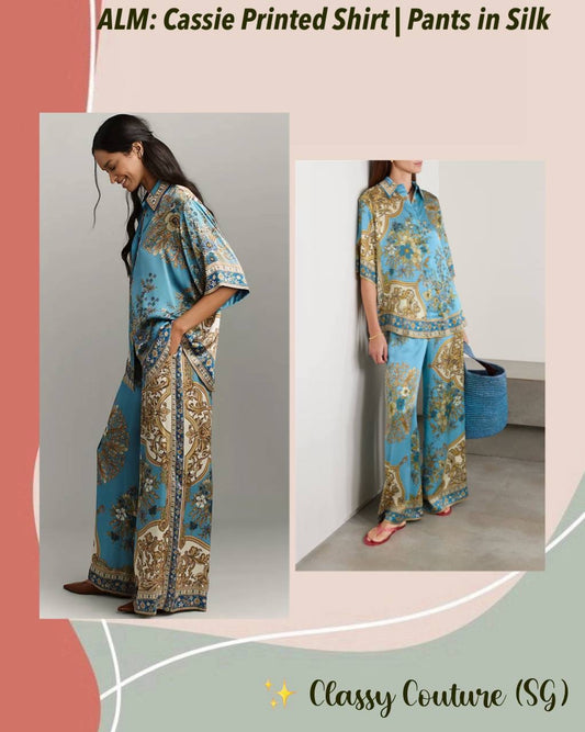 ALM Cassie Printed Silk Shirt | Pants | Set