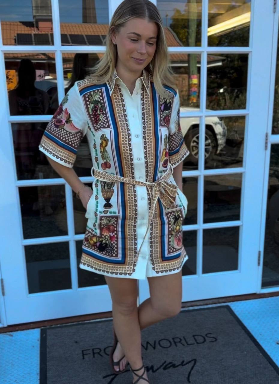 ALM Mercado Linen Shirtdress Mini Dress