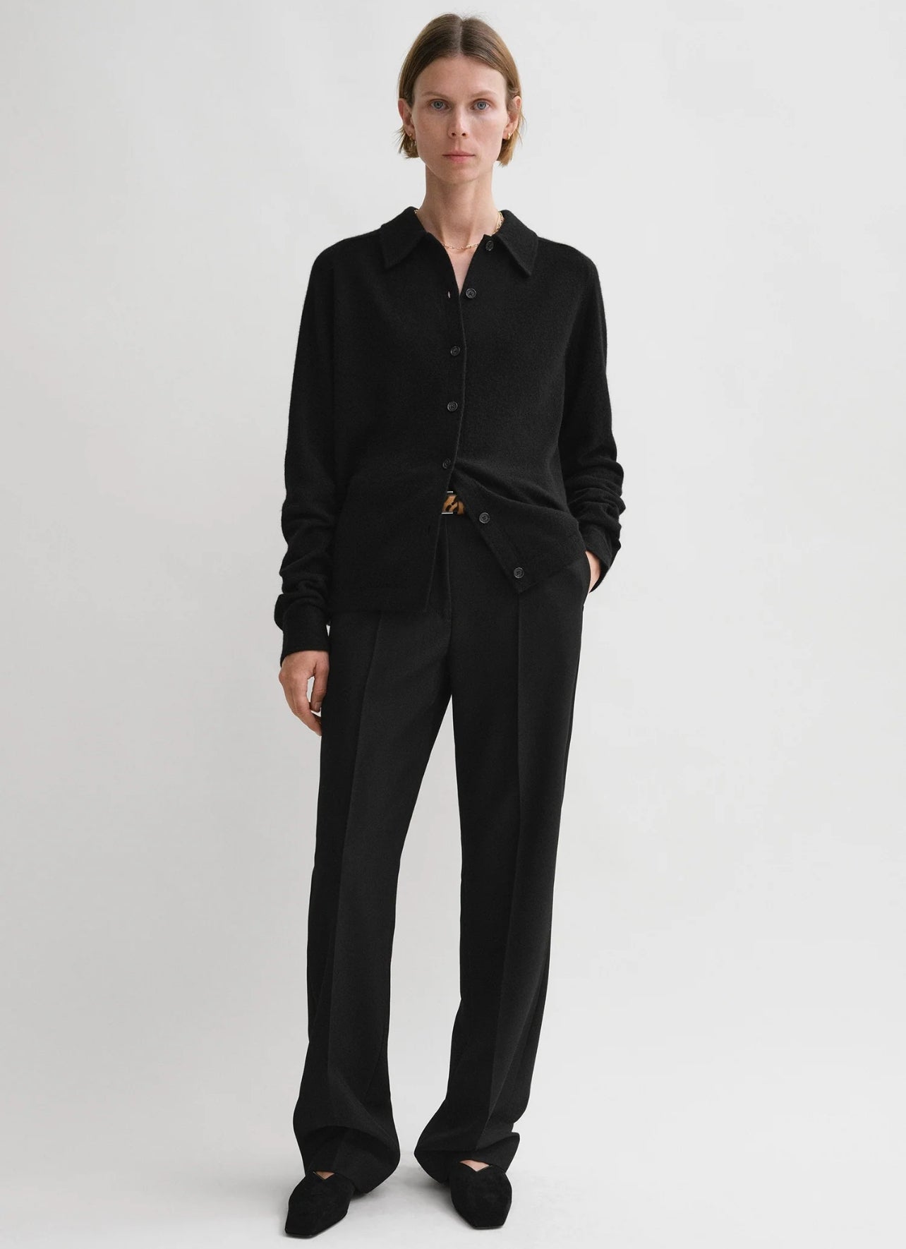 Tot Raglan Sleeve Cashmere Cardigan Shirt