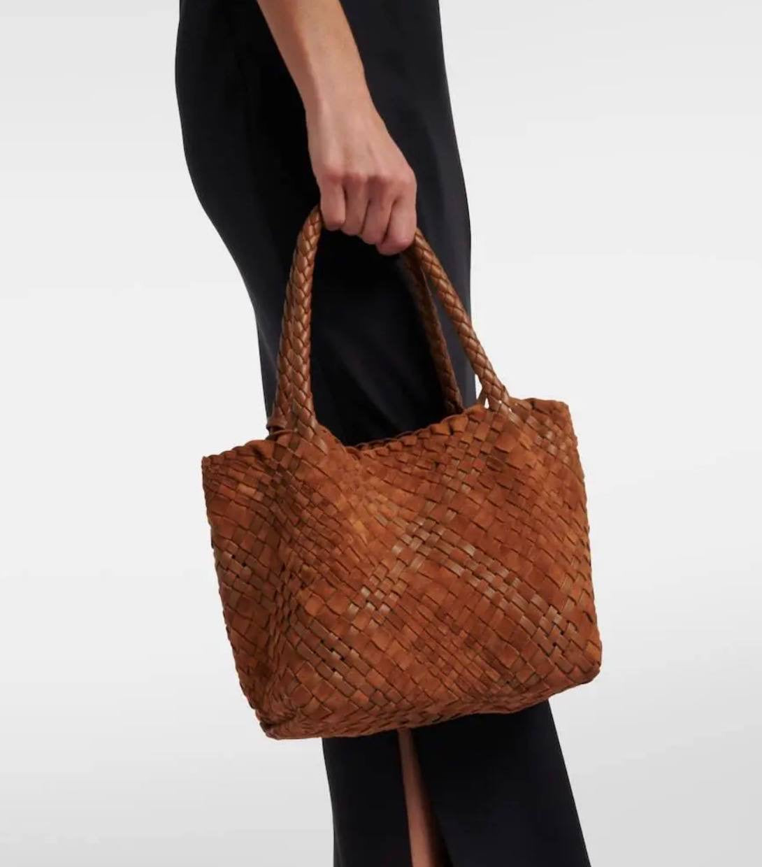 TR Ruth Small Woven Lambskin Leather & Calfskin Suede Tote Bag