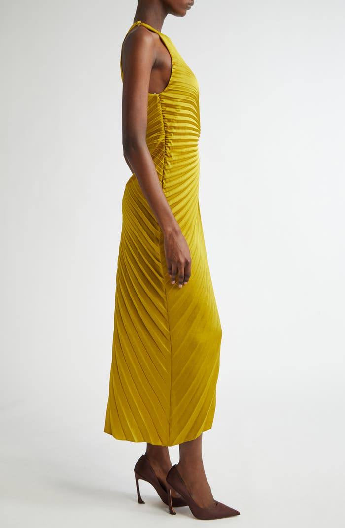 3 Colors! ALC Reagan Asymmetric Pleated Midi Dress