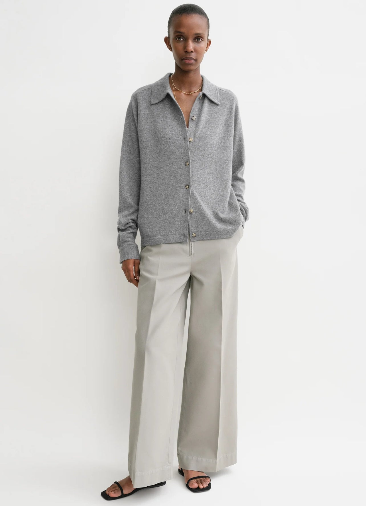 Tot Raglan Sleeve Cashmere Cardigan Shirt