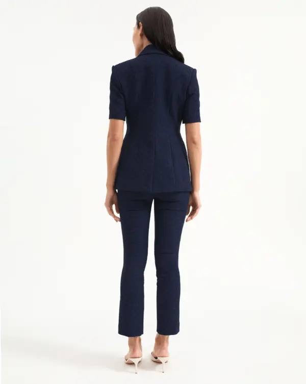 VB Bodie Jacket Top | Dell Pants | Navy Jacquard Set