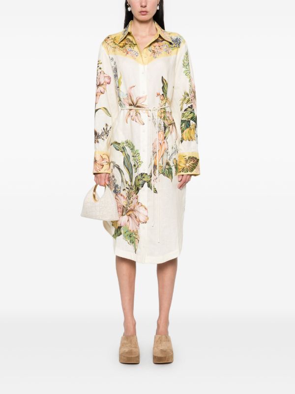 ALM Oleander Linen Midi Dress Shirtdress