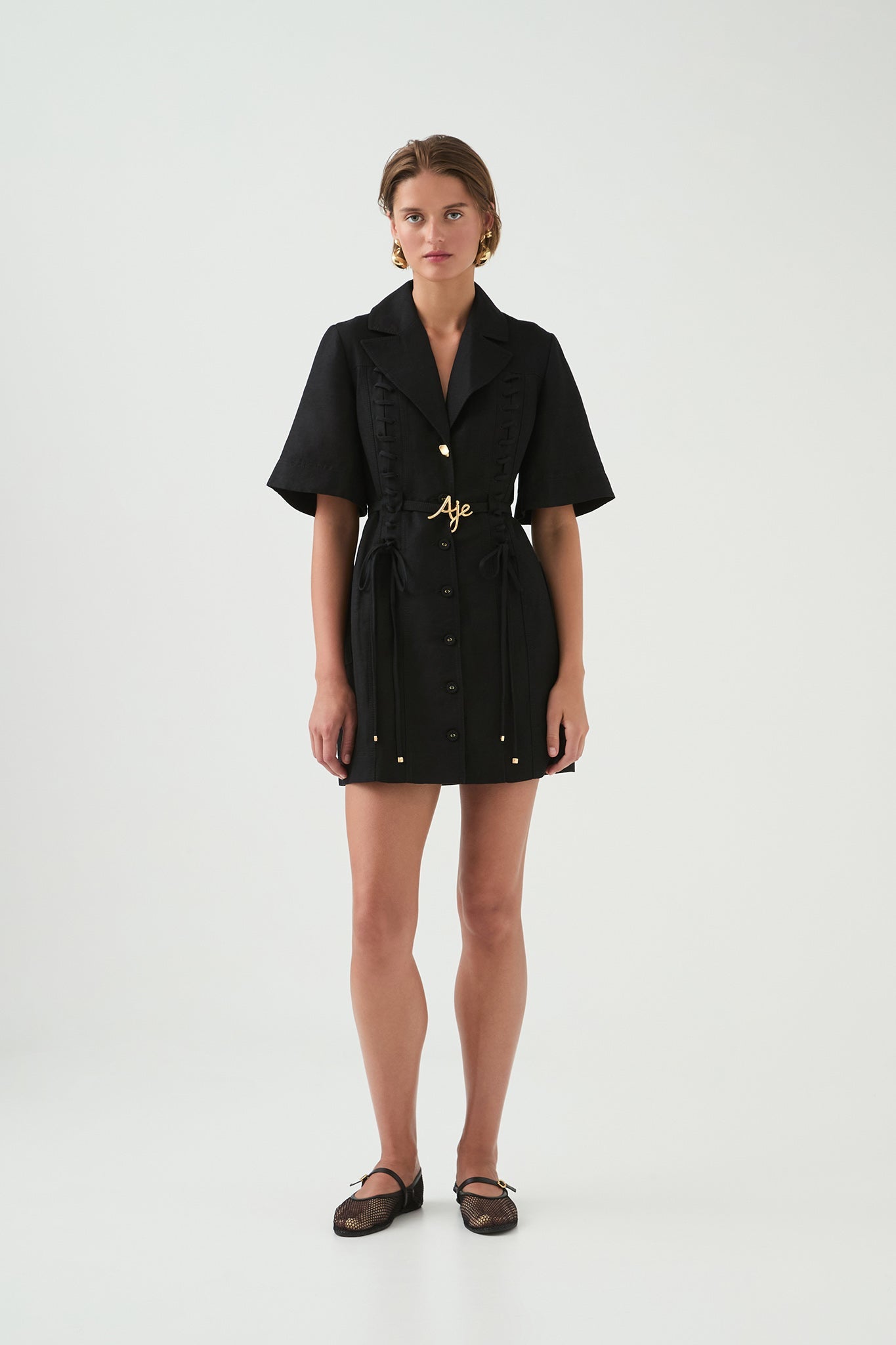 AJ Morgan & Ana Linen-Blend Mini Dress