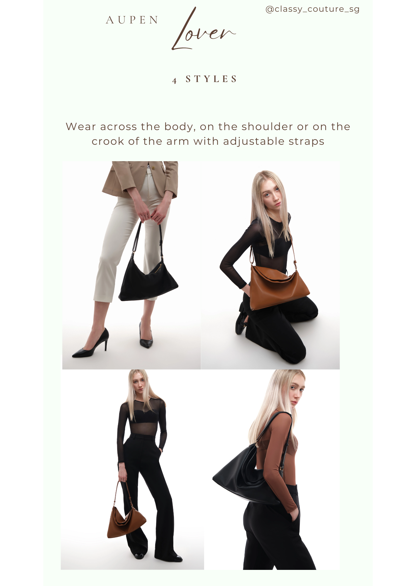 APN Lover Calfskin Leather Bag - Flap & Zip