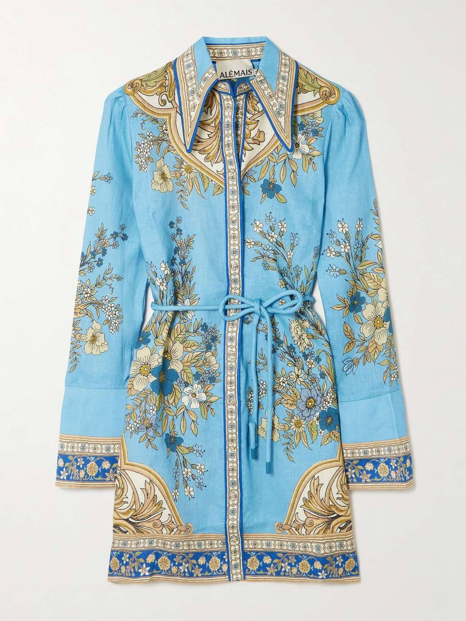 ALM Cassie Floral Linen Mini Dress