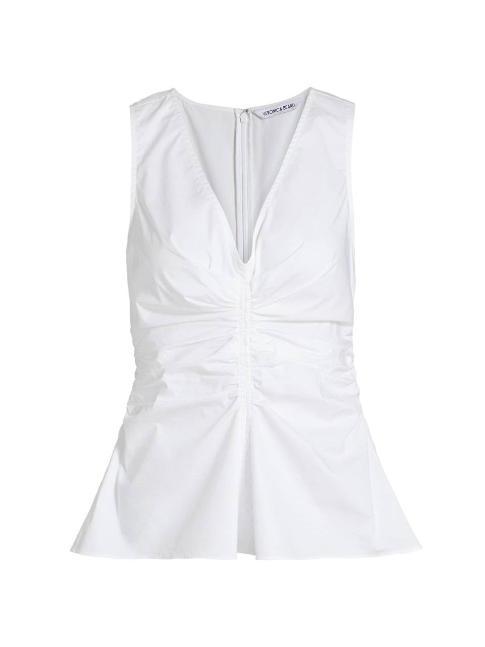 VB Aiden Ruched V-Neck Cotton Top