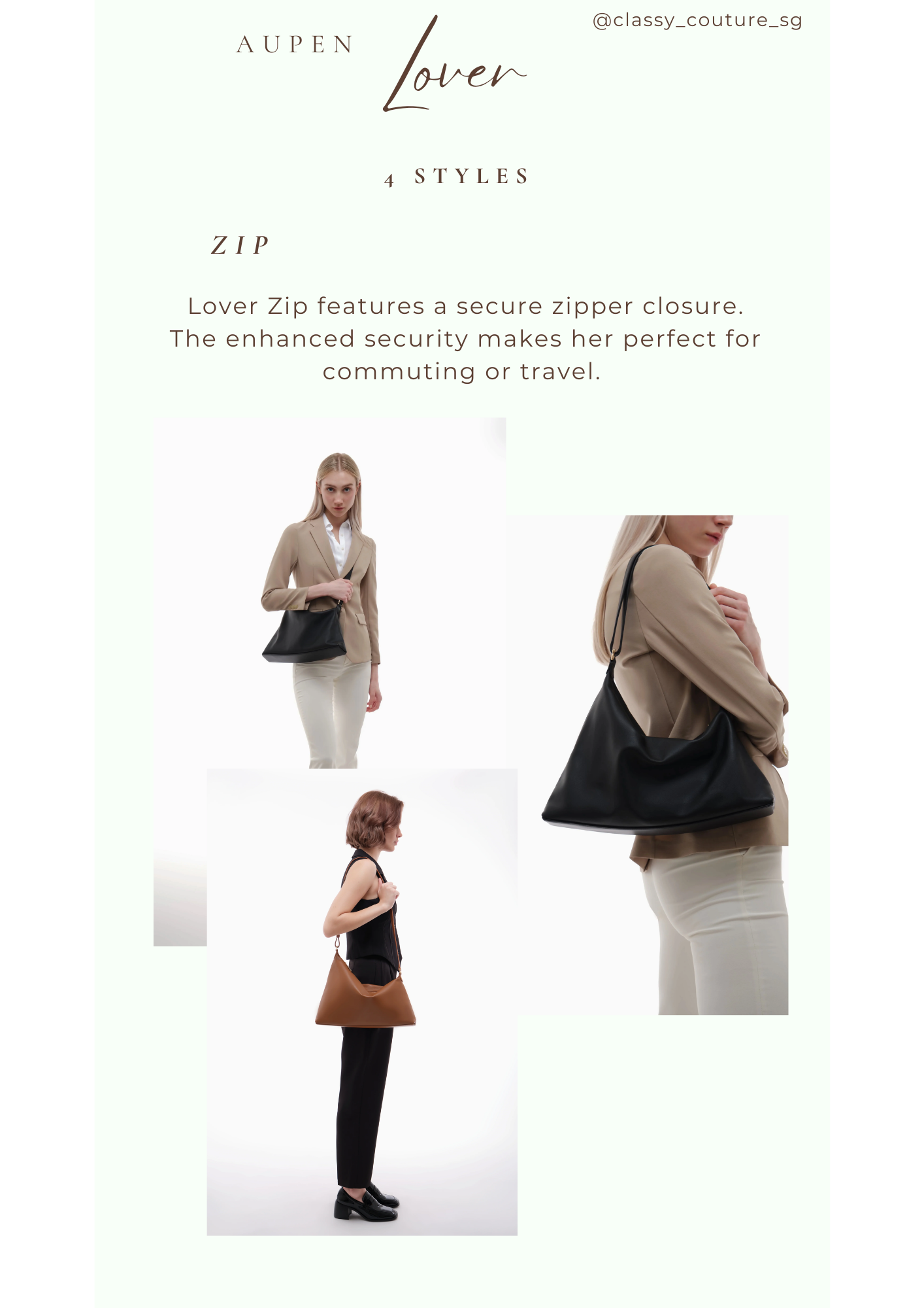 APN Lover Calfskin Leather Bag - Flap & Zip