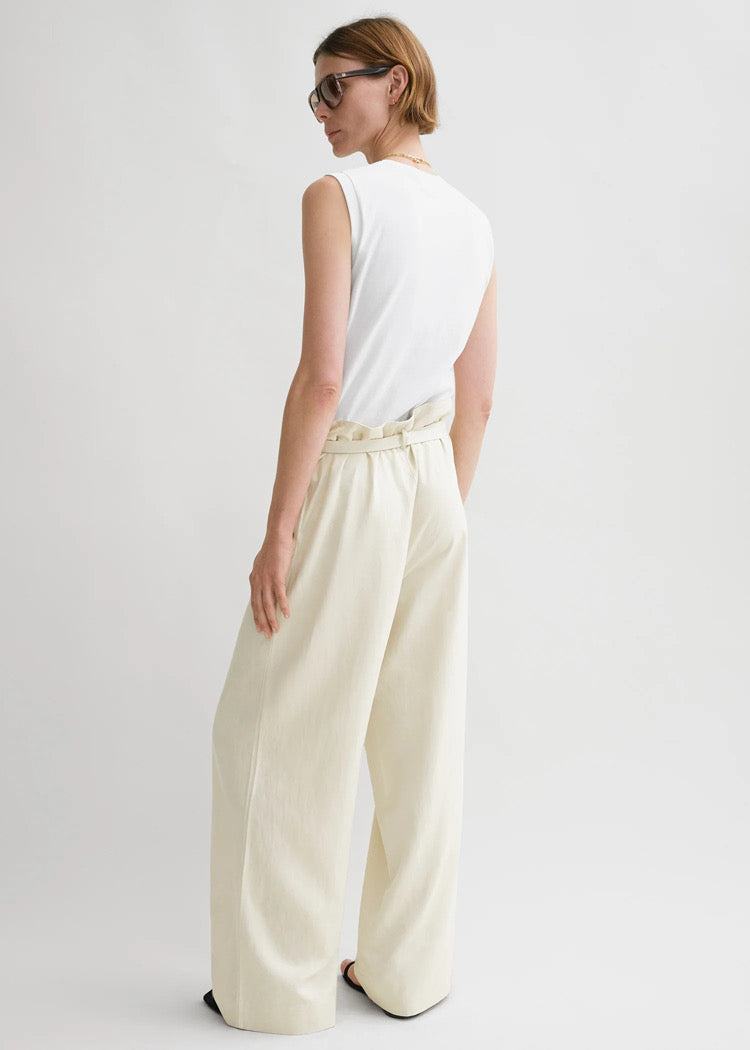 Tot Fluid Tie Waist Viscose-Linen Trousers