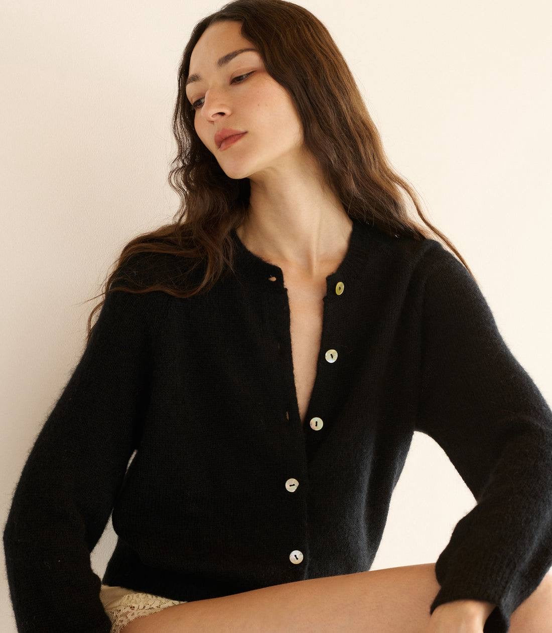 5 Colors! DN Petra Alpaca-Wool Blend Long Sleeved Cardigan