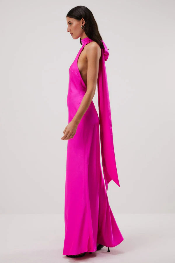 MS Evianna Satin Gown Maxi Dress