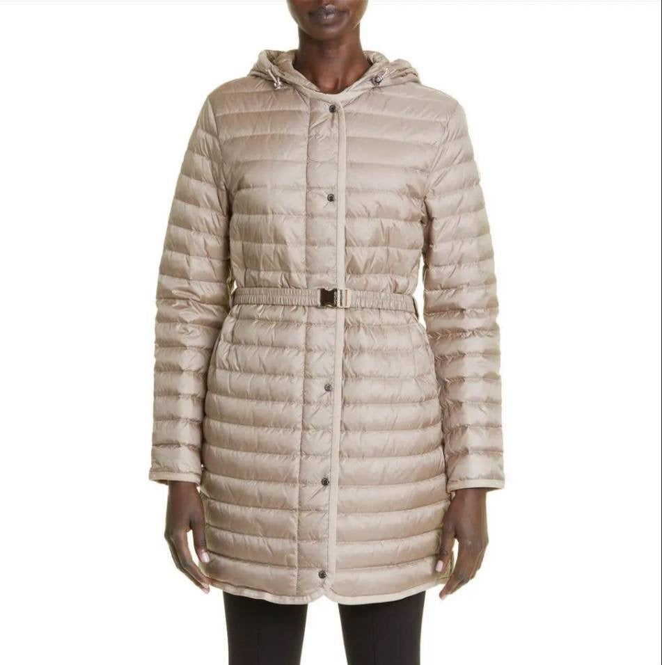 MC Oredonne Long Down Belted Parka Jacket (removable hood)