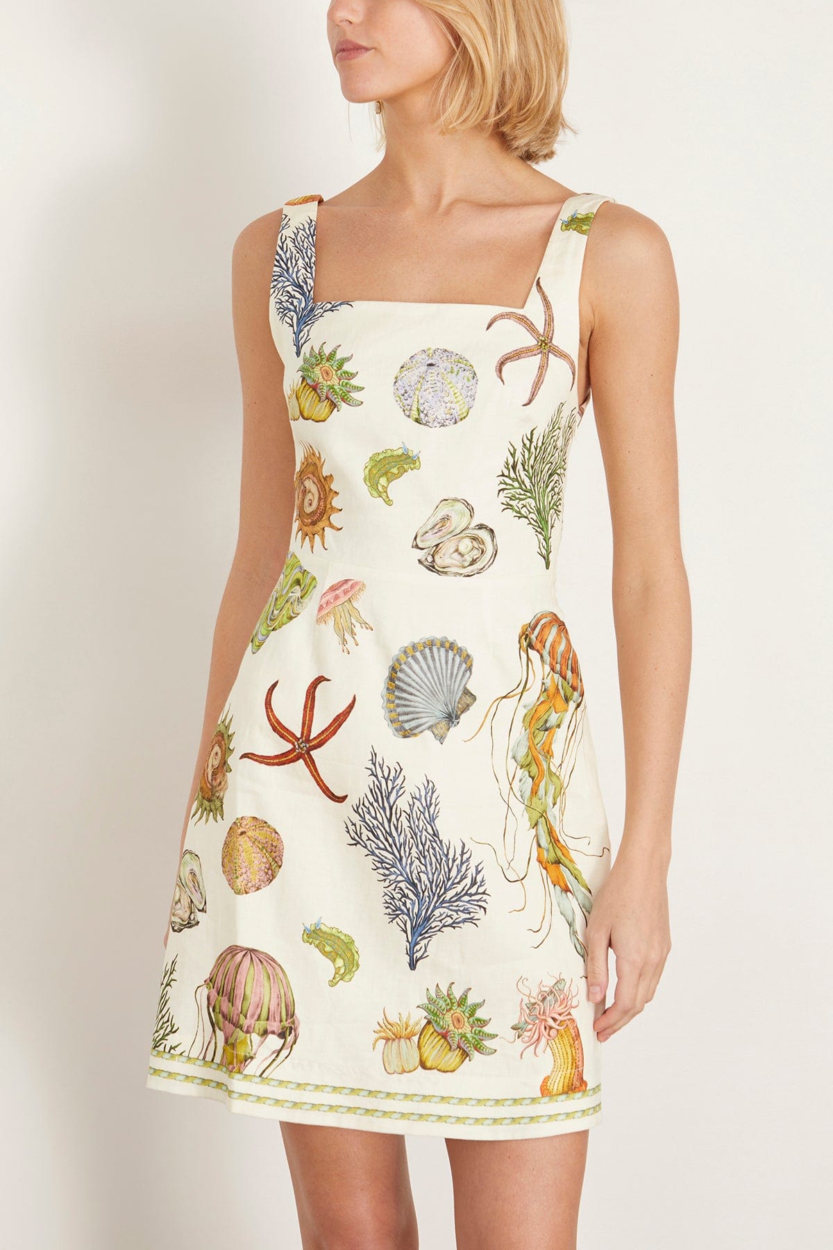 ALM Sea Tie Back Linen Mini Dress