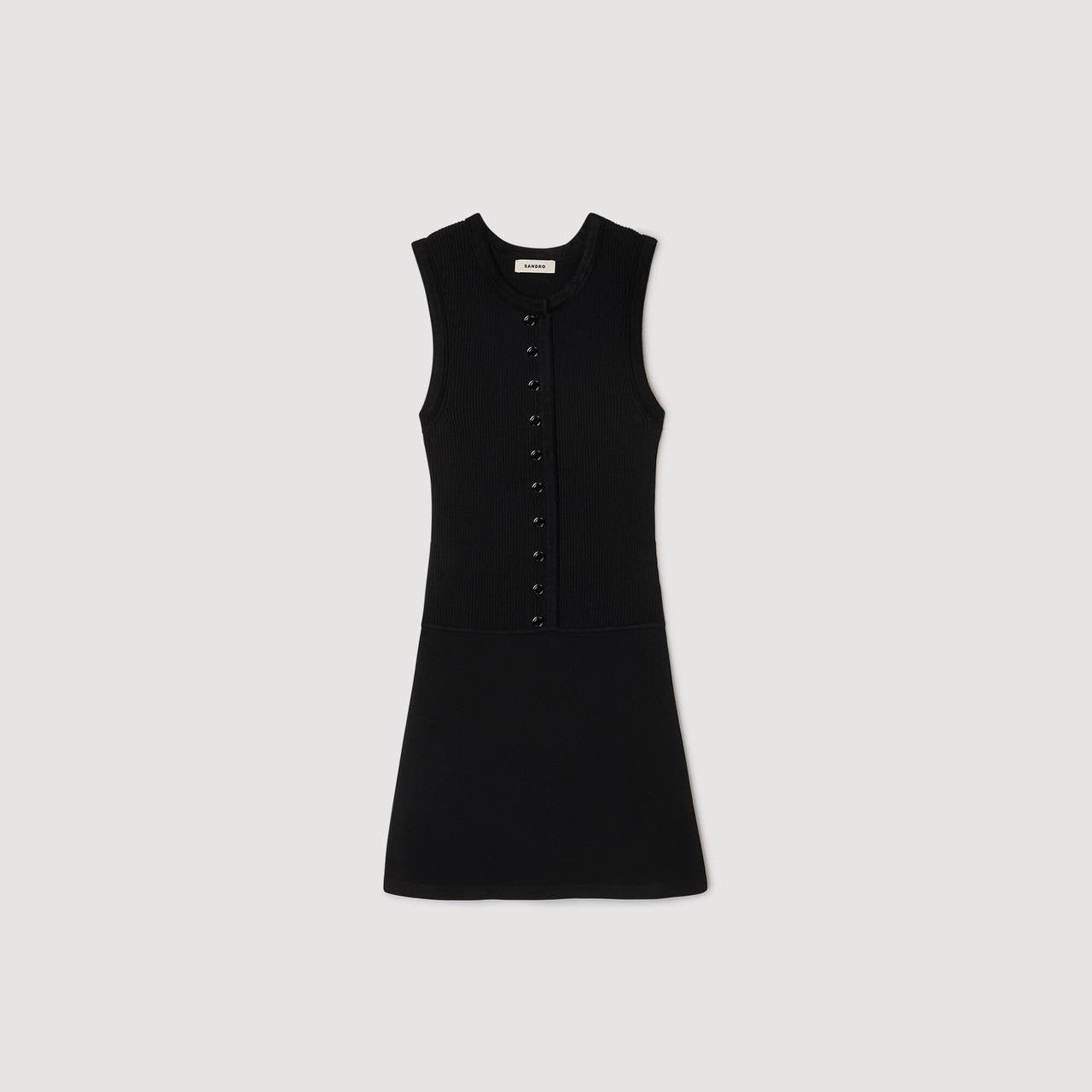 SD Black Rib Knit Cropped Cardigan | Mini Dress | Set