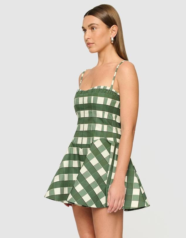 CLE Georgia Flared Cotton Mini Dress