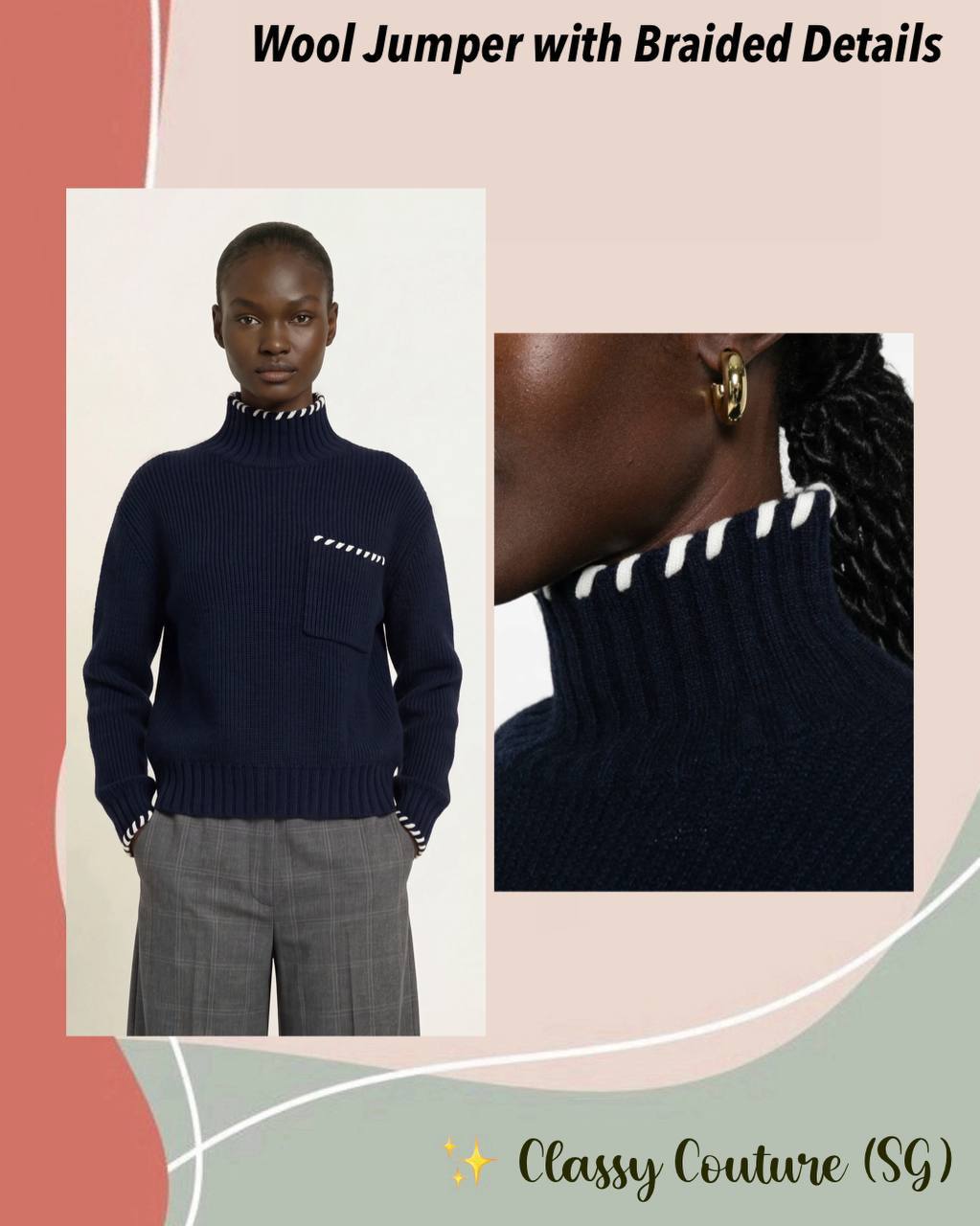 Wool Jumper with Braided Details