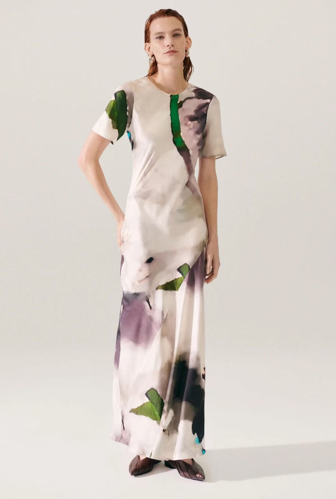 SL Short Sleeve Bias Dress Midi Maxi Silk