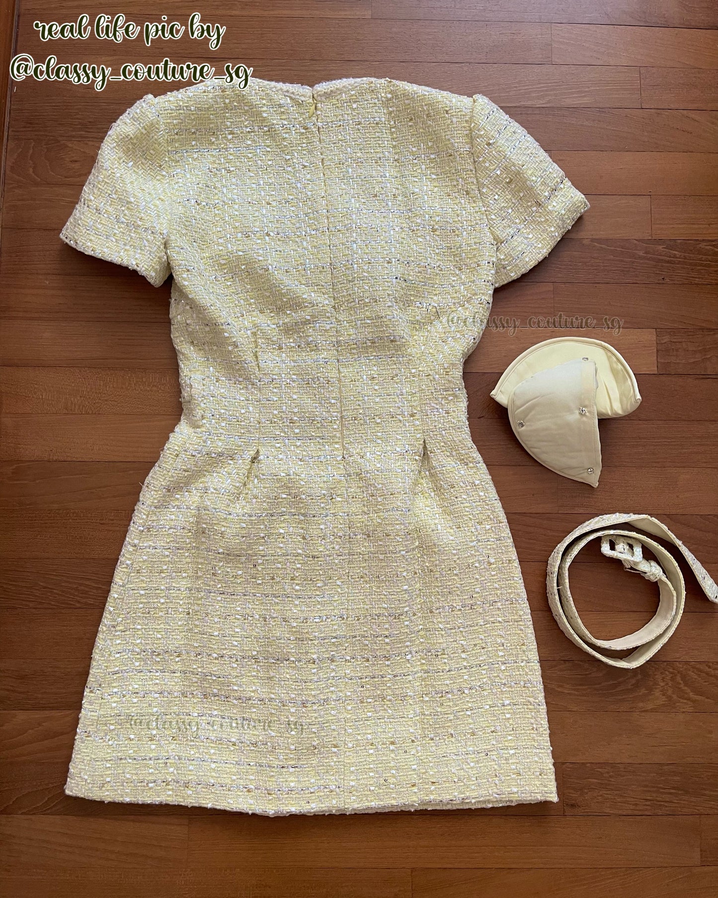 SP Yellow Boucle Mini Dress | Jacket | Set