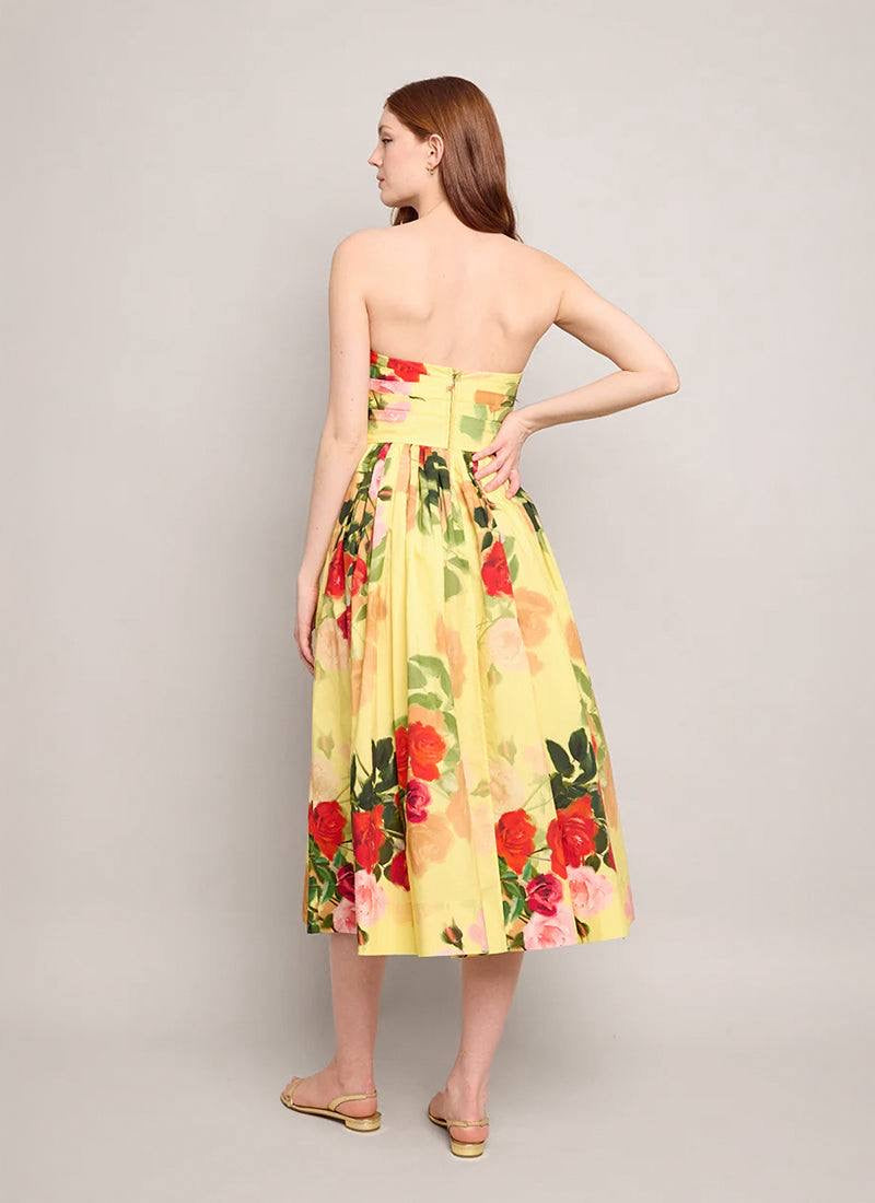 CC Daria Strapless Cotton Midi Dress