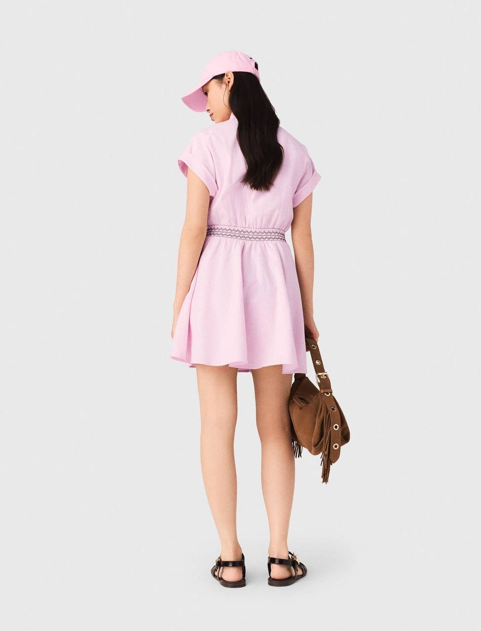 MJ Pink Button Up Mini Dress