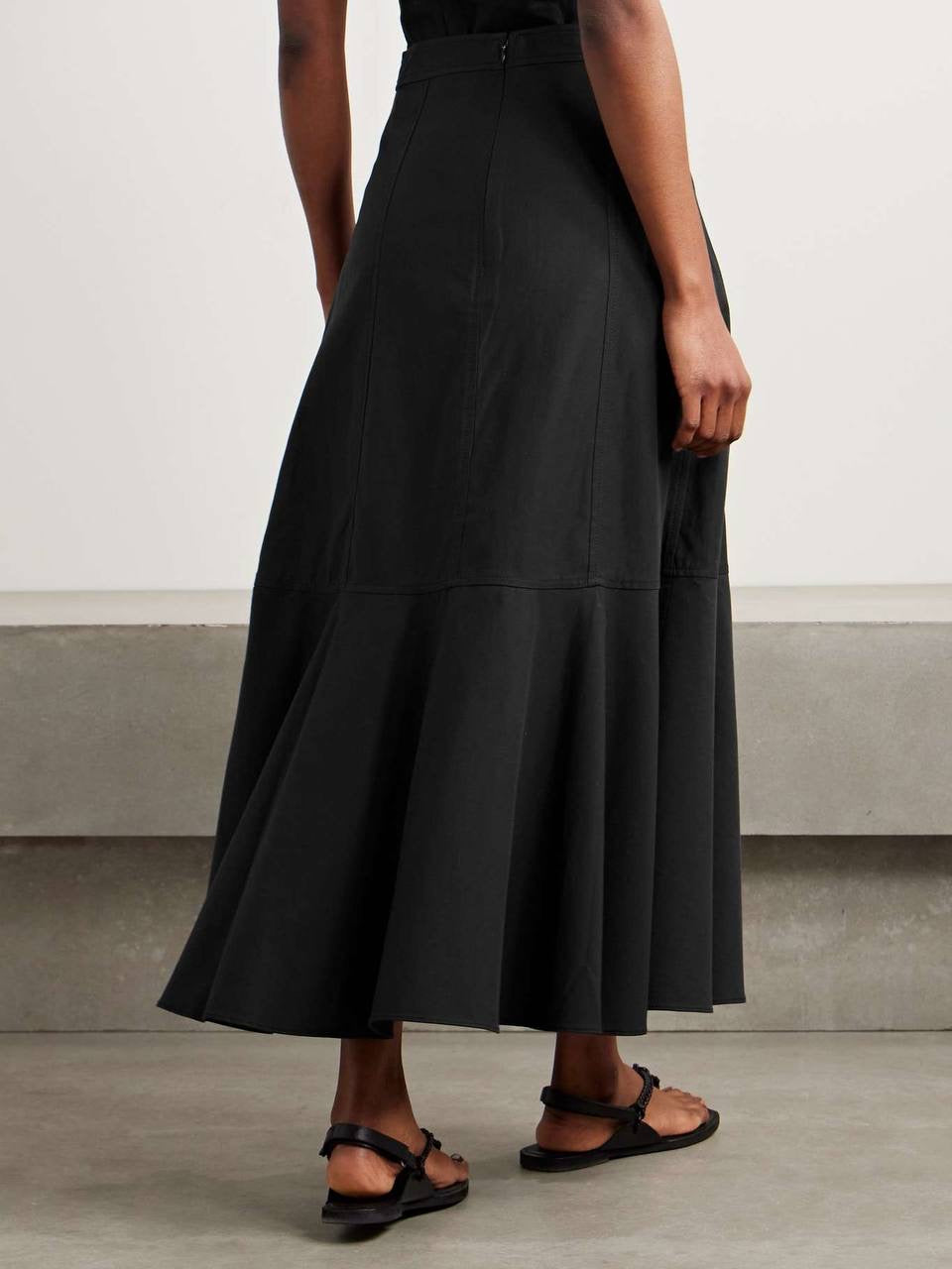 UJ Sabina Faux Wrap Cotton-Blend Midi Skirt
