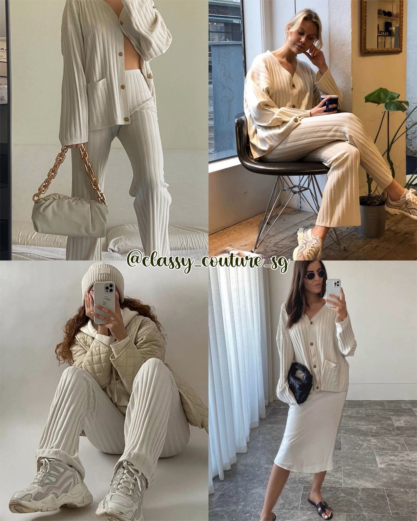 Tot Vinci Rib Cardigan | Cour Knit Pant | Set