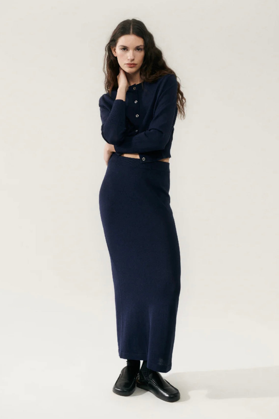 SL Cropped Silk-Cotton Cardigan in Moon | Midnight | Goldfinch | Lake