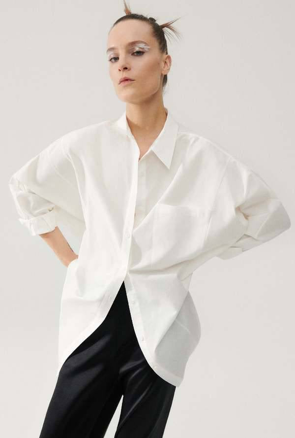 10 COLOURS! Unisex SL Cotton Silk Round Oversized Shirt