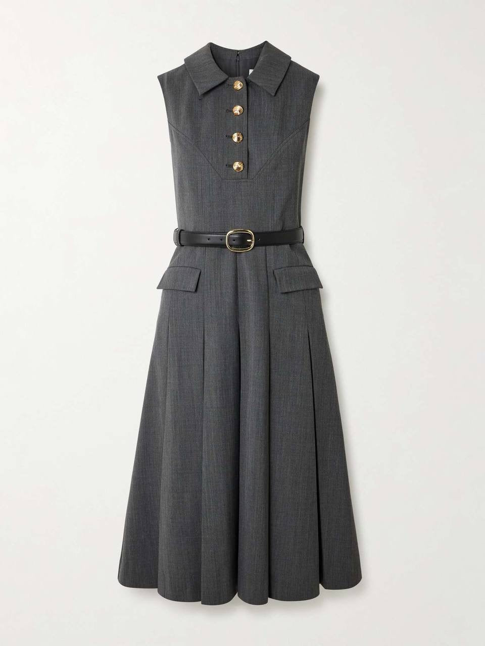 SP Grey Tailored Pleated Midi Dress