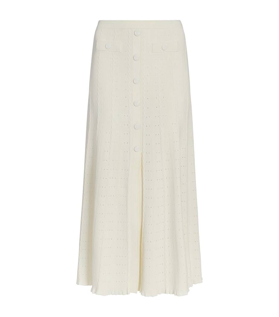SD Nice Pointelle-Knit Cropped Cardigan Top | Venice Midi Skirt | Set