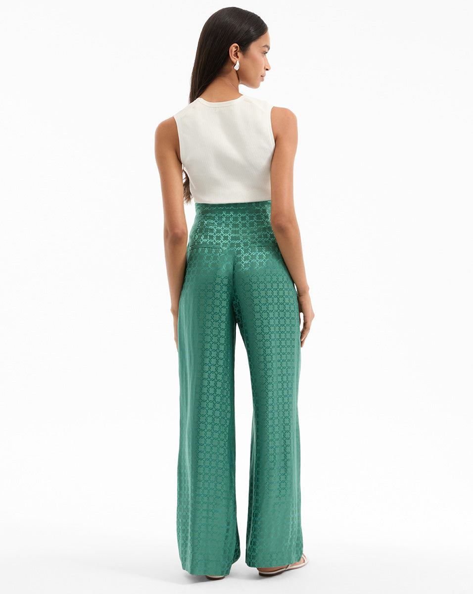 VB Issel Wrap Jacket | Colter Pant | Geometric Viscose-Silk Set