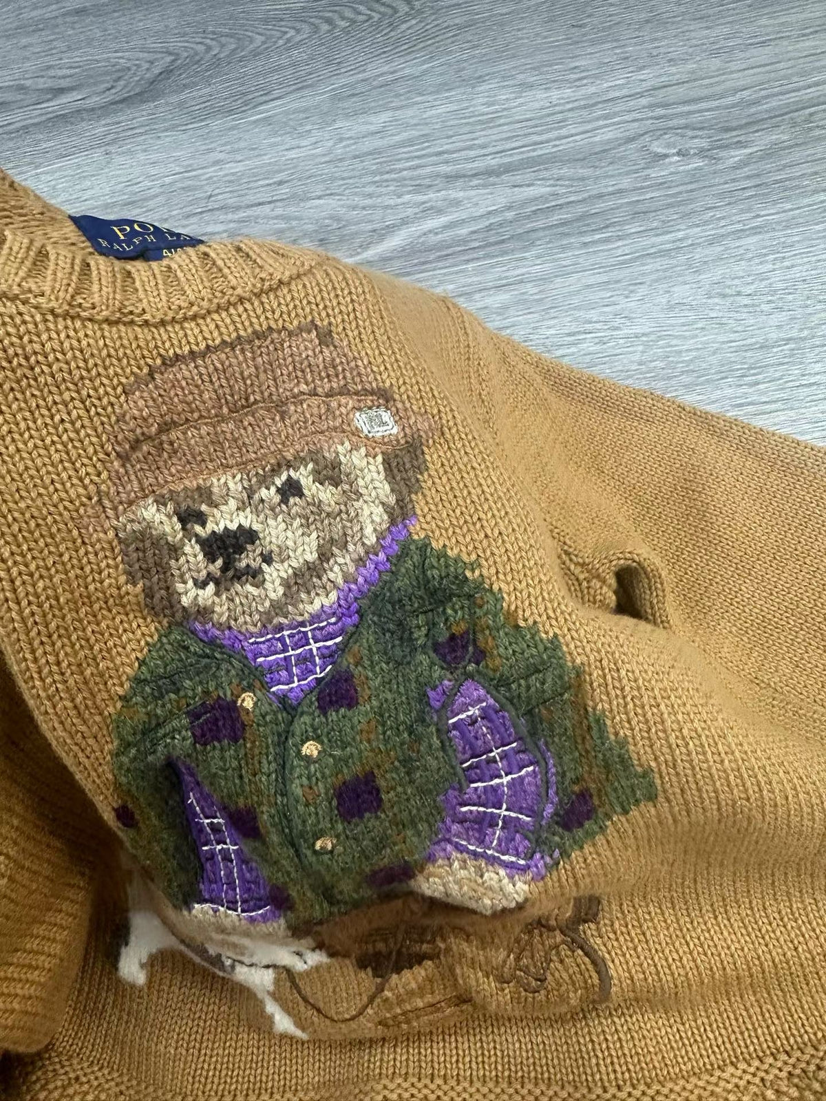 (2Y-20Y) Kid's/Women’s Cotton Intarsia Knit Bear & Dog Jumper Mini Dress