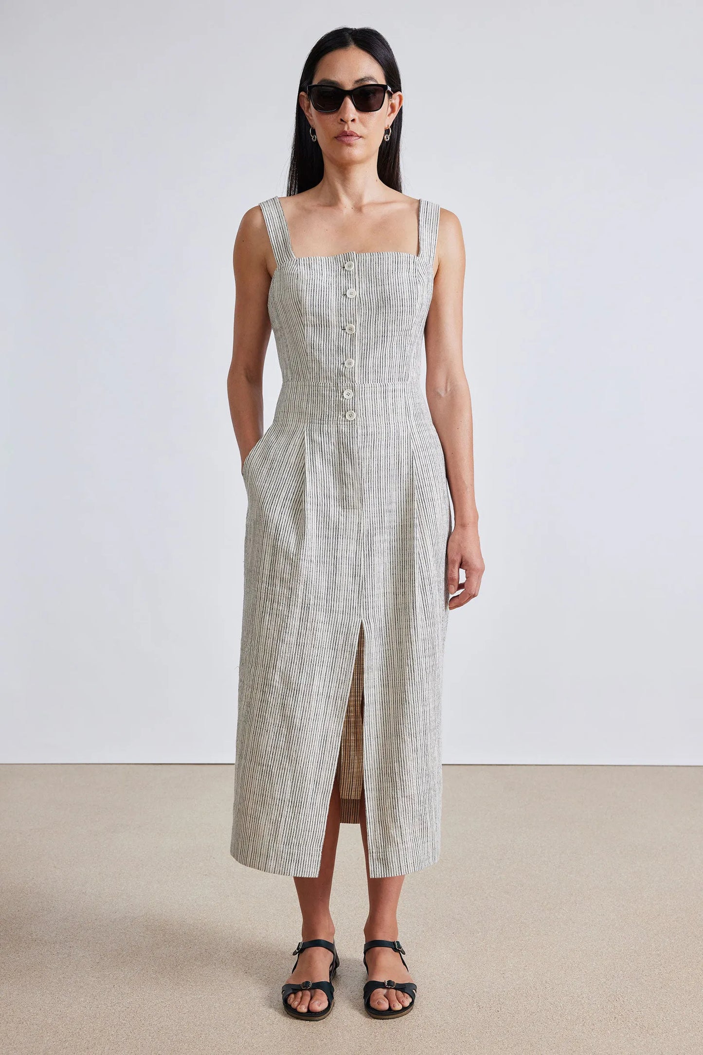 2 Colors! AA Berel Tank Cotton Midi Dress