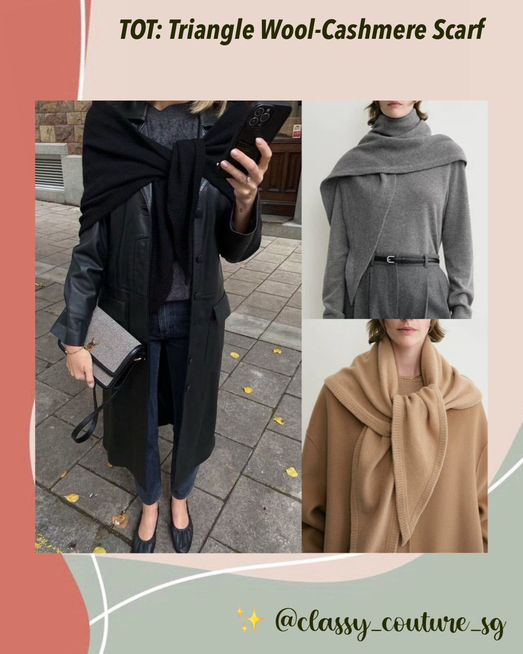 TOT Triangle Wool-Cashmere Scarf