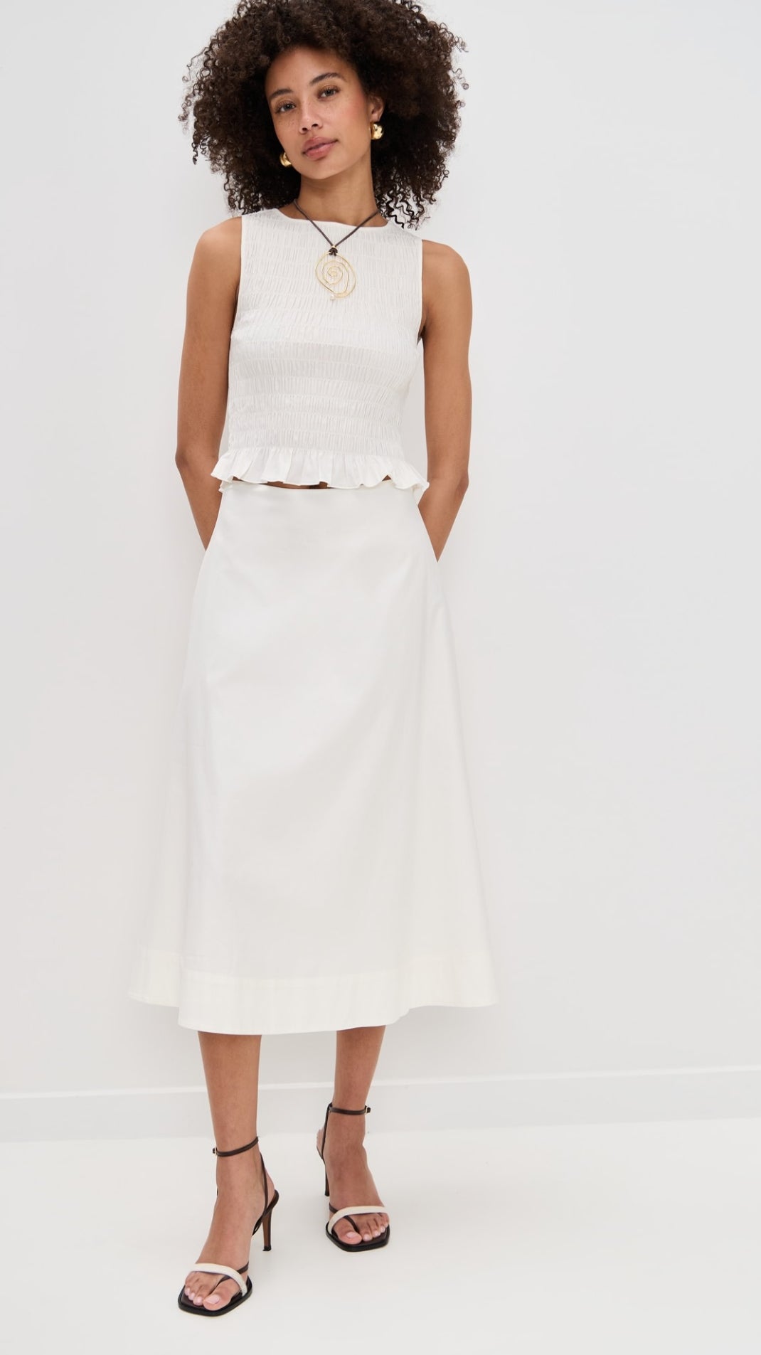 Ref Laguna Top | Midi Skirt | Stretch-Cotton Two Piece Set