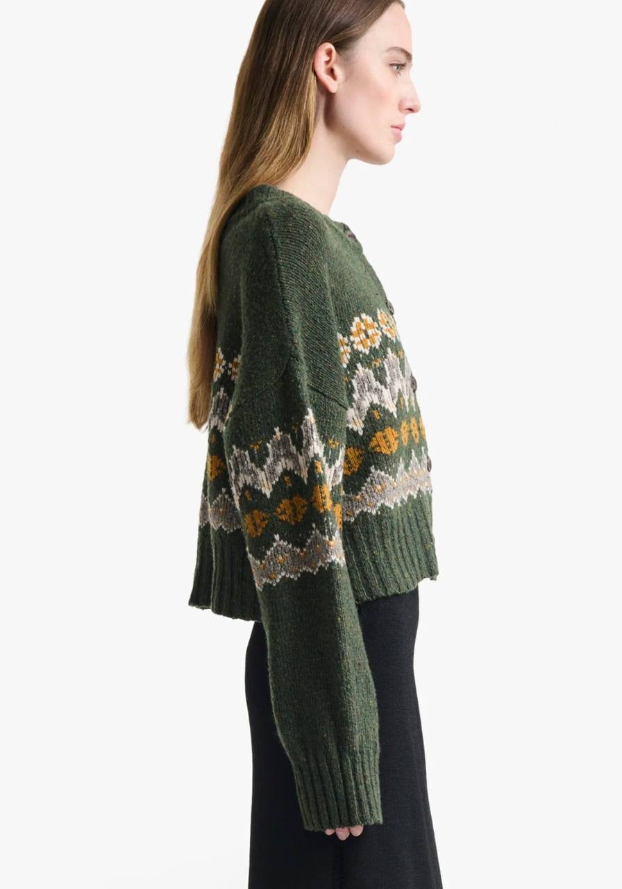 ATZ Cammie Fair Isle Wool-Blend Buttoned Cardigan