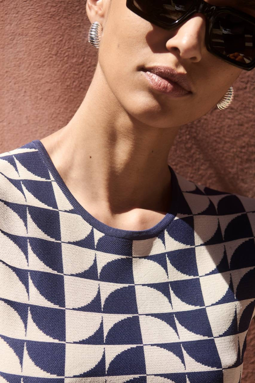 TF Sydney Viscose-Blend Jacquard Knit Dress