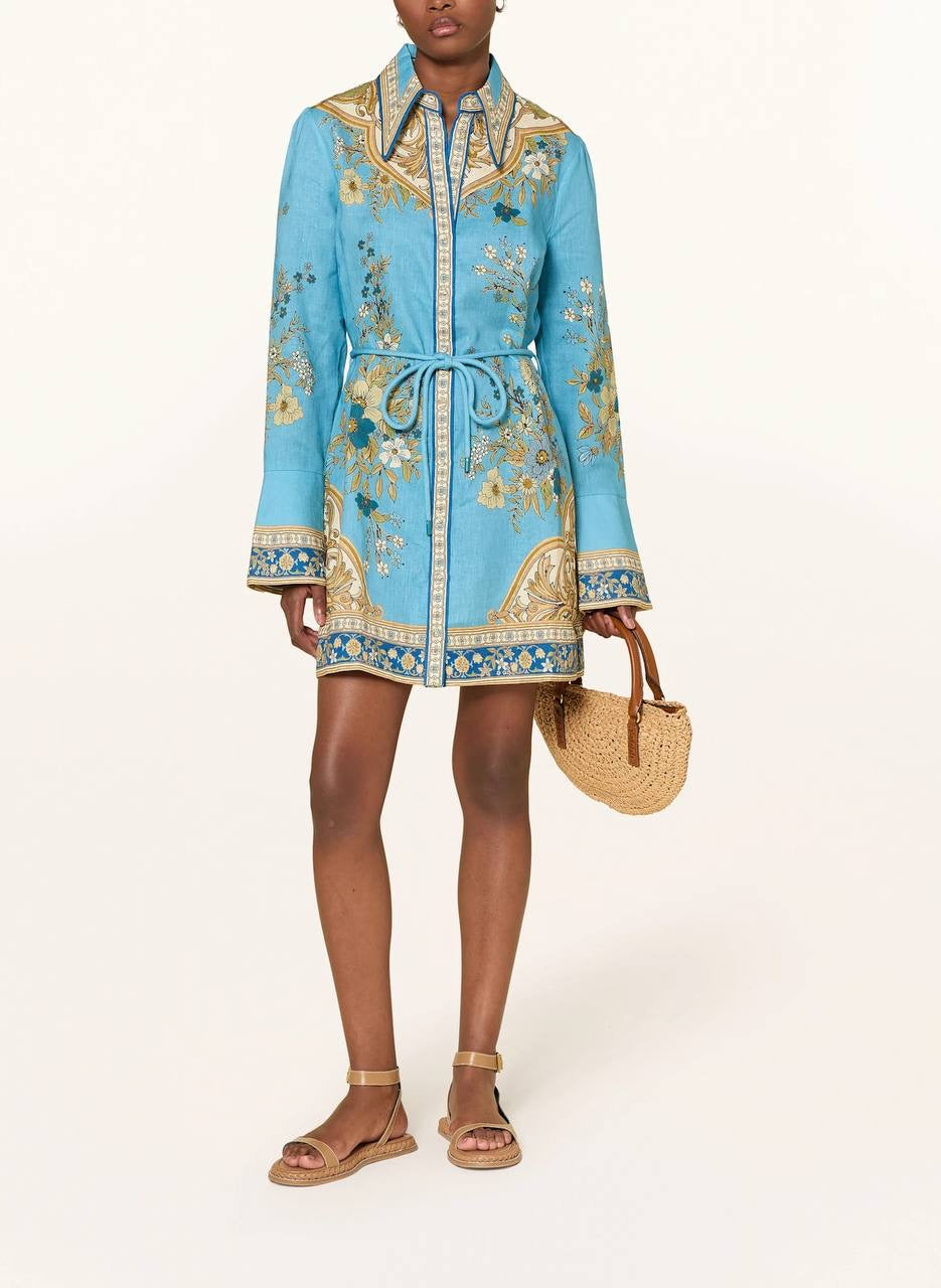 ALM Cassie Floral Linen Mini Dress