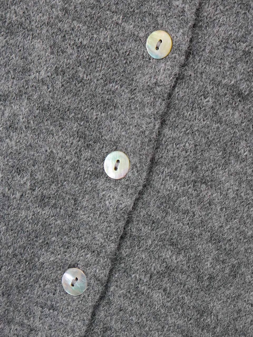 6 Colors! DN Anisa Alpaca-Wool Blend Short-Sleeved Cardigan Top