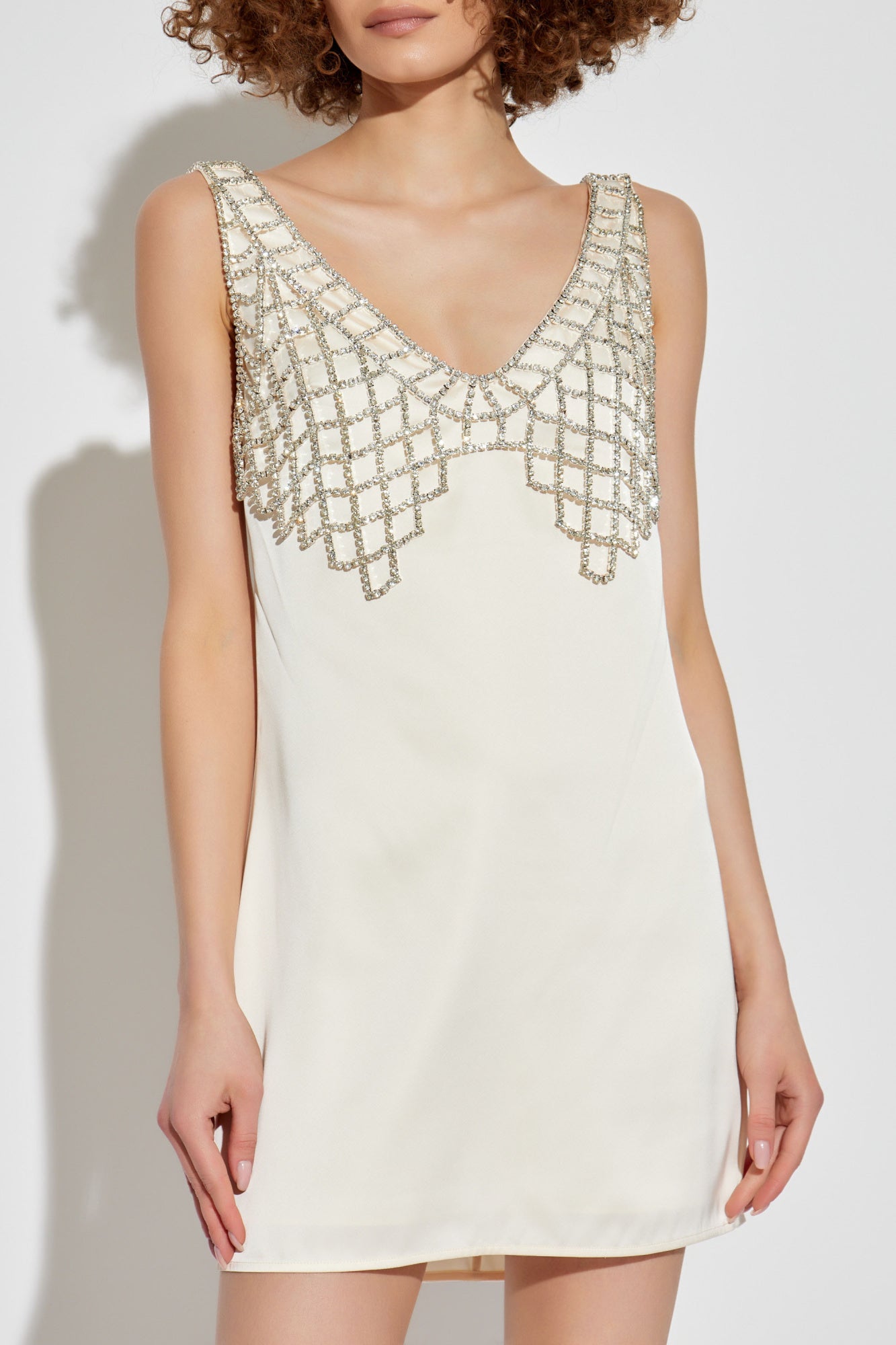 SP Cream Satin Diamante Bralette Mini | Maxi Dress