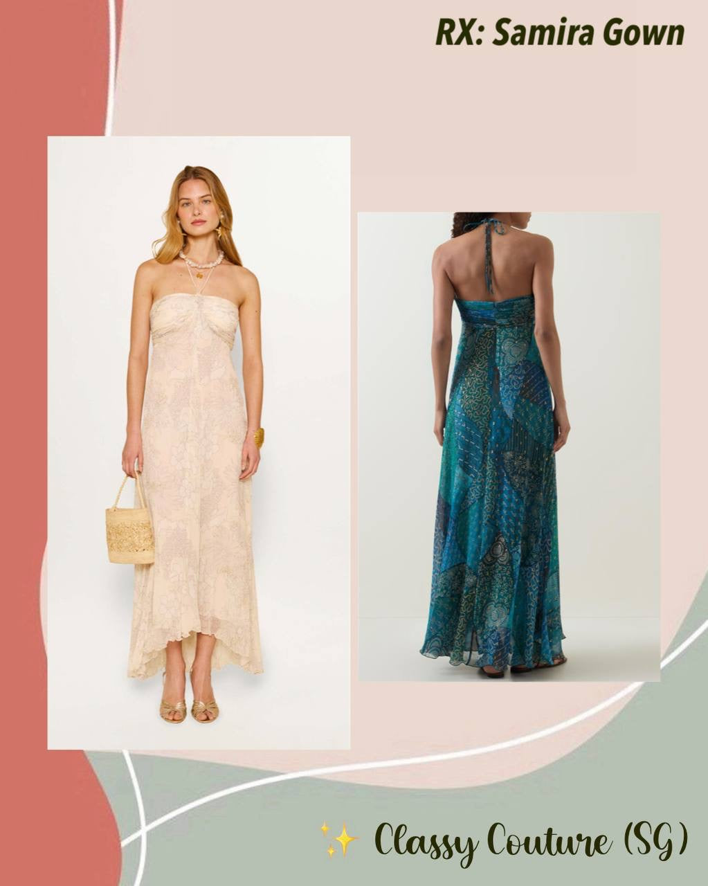 RX Samira Halter Viscose Gown Maxi Dress