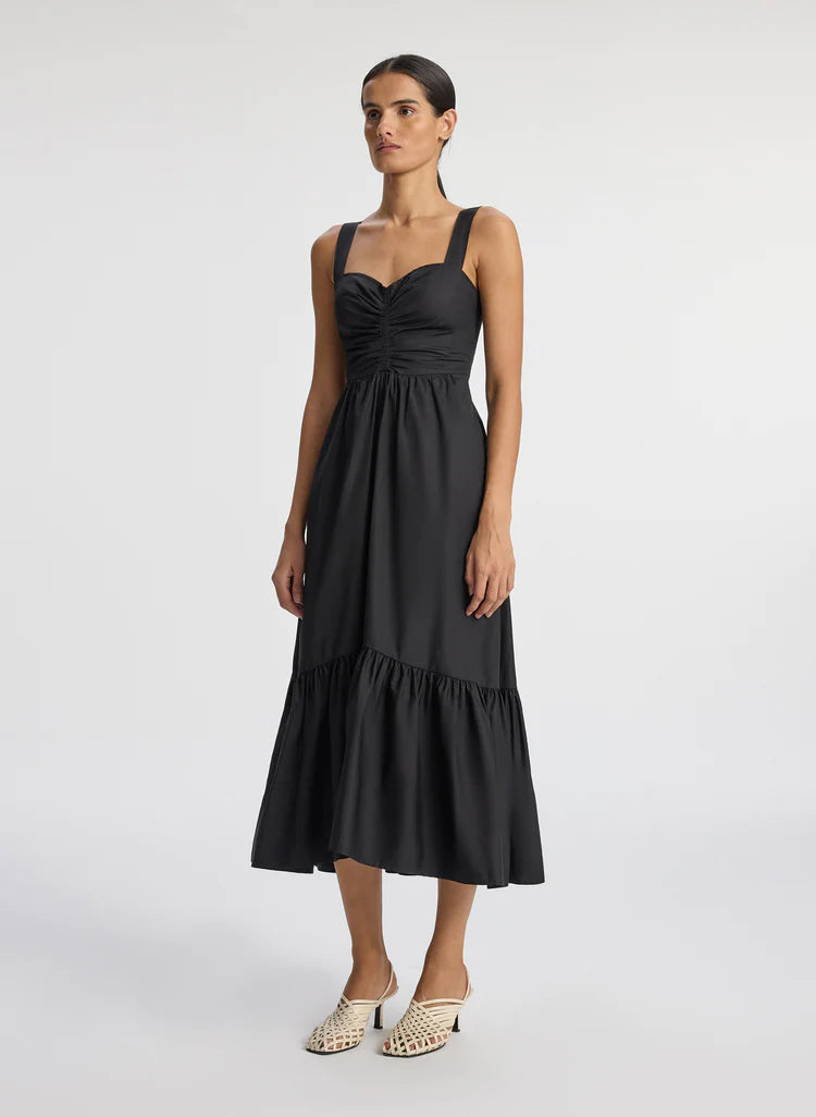 ALC Lilah II Cotton Midi Dress in Black