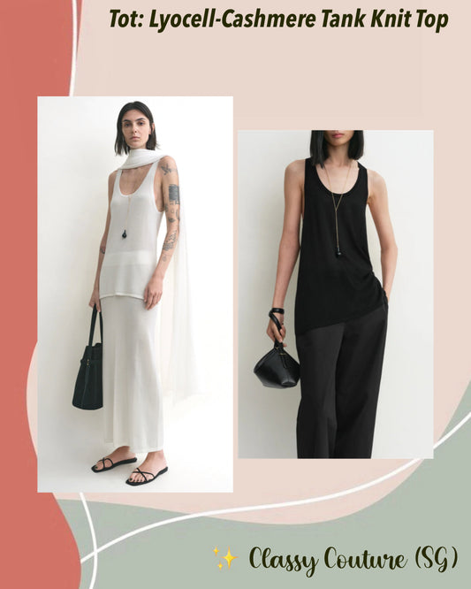 Tot Lyocell-Cashmere Tank Knit Long Top