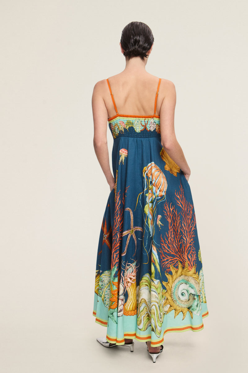 ALM Dorian Linen Midi Dress Sundress