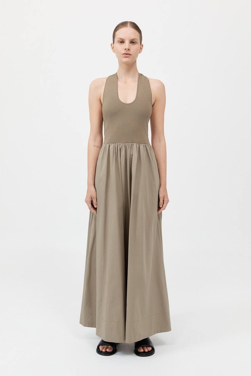 SA Plunge Neck Midi Maxi Dress