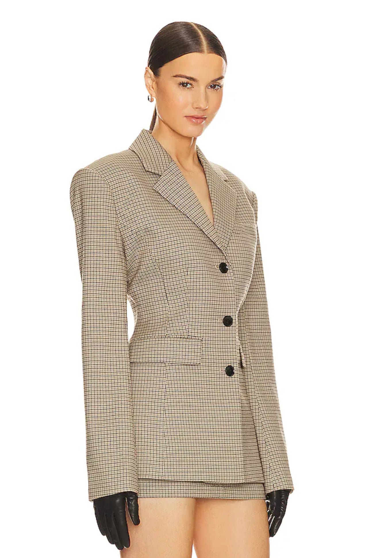 HS Cafe Plaid S Curve Jacket | Mini Skirt | Set