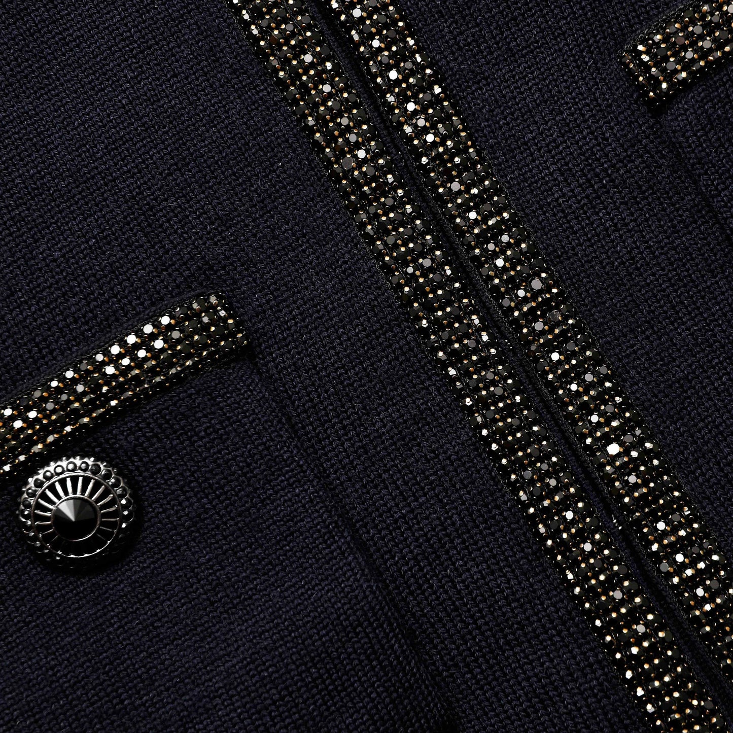 SP Navy Embellished Knit Cardigan